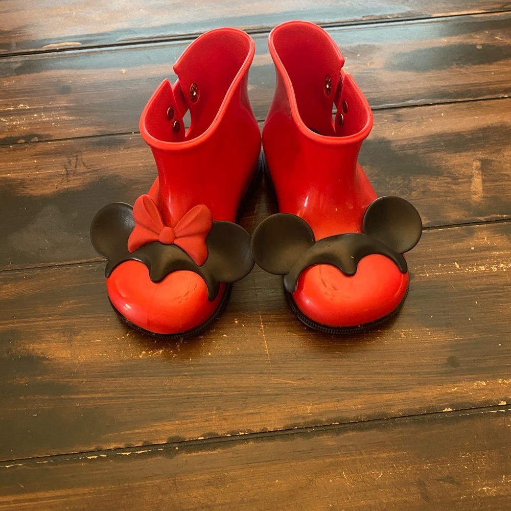 Mini Melissa Red Minnie Mouse Rain Boots